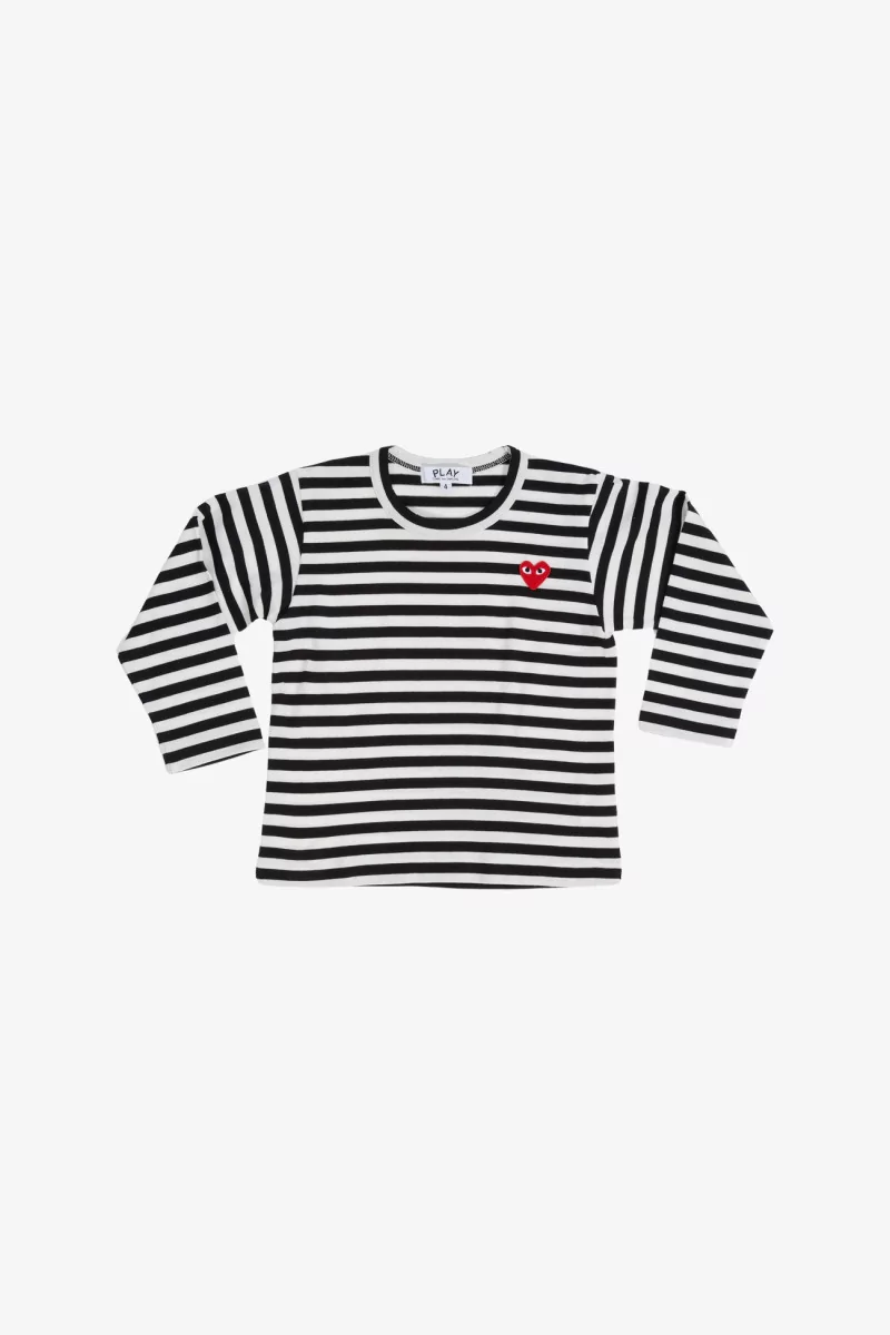Kids Long Sleeve T-Shirt CDG PLAY Red Emblem – Black | Centre Commercial